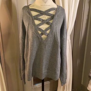 Grey crisscross sweater. Size 3x